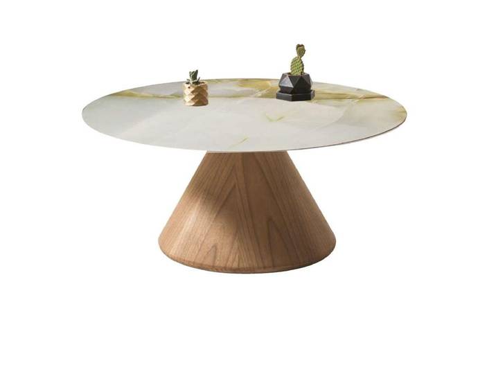 JVmoebel Couchtisch Runder Designer-Tisch aus europäischem Holz in Beige (Packung, Couchtisch), Made in Europa
