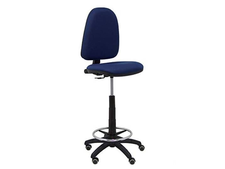 Piqueras y Crespo T04CP – ergonomischer Hocker, höhenverstellbar, Ring zum Abstützen der Füße, Rollen Marineblau