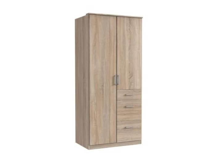 Kleiderschrank Click in Eiche Sägerau 91 cm Breite, ohne Spiegel