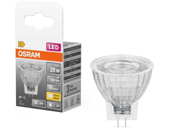 OSRAM LED-Leuchtmittel LED STAR MR11 , Energieeffizienz: E, transparent (klar), Ø:3,5cm, Leuchtmittel, LED-Leuchtmittel