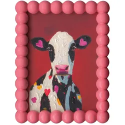 Gemälde PINK COW (BH 15x20 cm) - pink - BH 15x20 cm