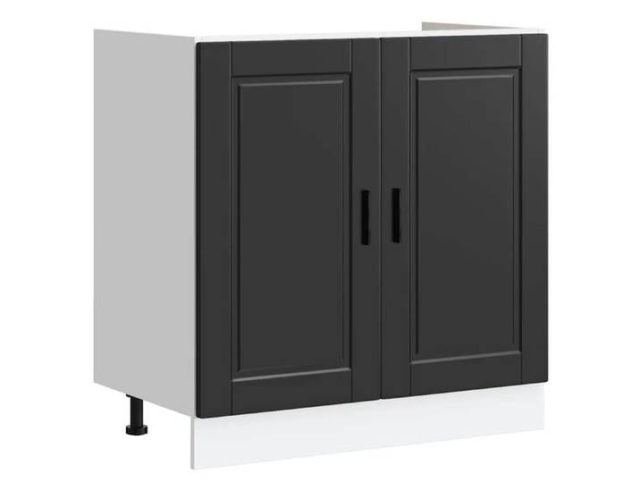 Meuble bas salle à manger - ORVEL - Meuble bas pour évier Porto - noir - 80x46x81 5 cm - bois ingénierie 46979