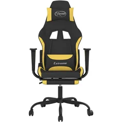 vidaXL Lahmenried (Mit Fussablage), Gaming Stuhl, Schwarz, Gelb