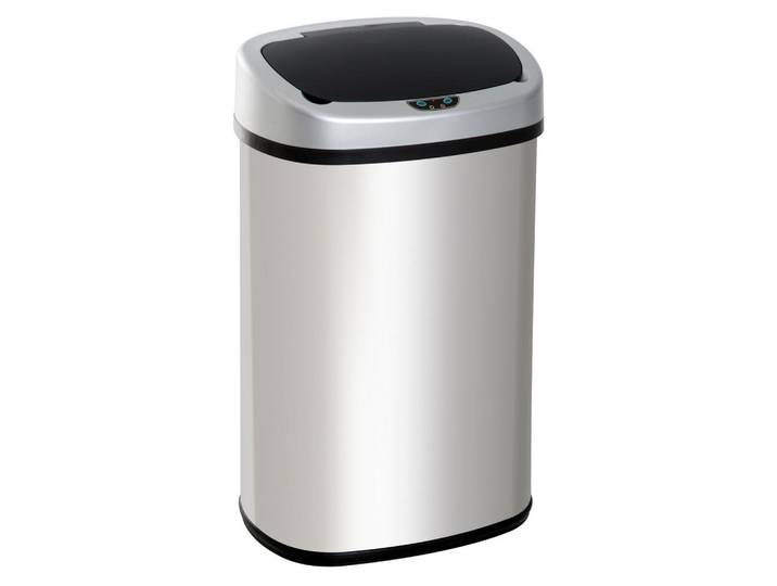 Homcom Automatik Mülleimer Abfalleimer mit Infrarotsensor Küche Silber 58L / 48L, Silberfarben, Metall, 29.5x57x40.5 cm, Haushalt & Reinigung, Reinigung, Mülleimer & Abfallsammler