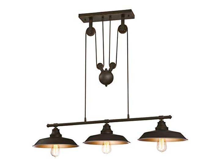 Westinghouse 6332540 Luminaire Suspendu à Poulies d'Intérieur à Trois Lampes\, Verre/\, Bronze Huilé\,