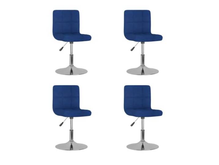 fsahslih Drehbarer Esszimmerstuhl 4er Set Blau Stoff Hoehenverstellbar Ergonomische Sitzmoebel mit Drehfunktion fuer Wohnzimmer und Kueche, platzsparend und bequem fuer jede Mahlzeit.