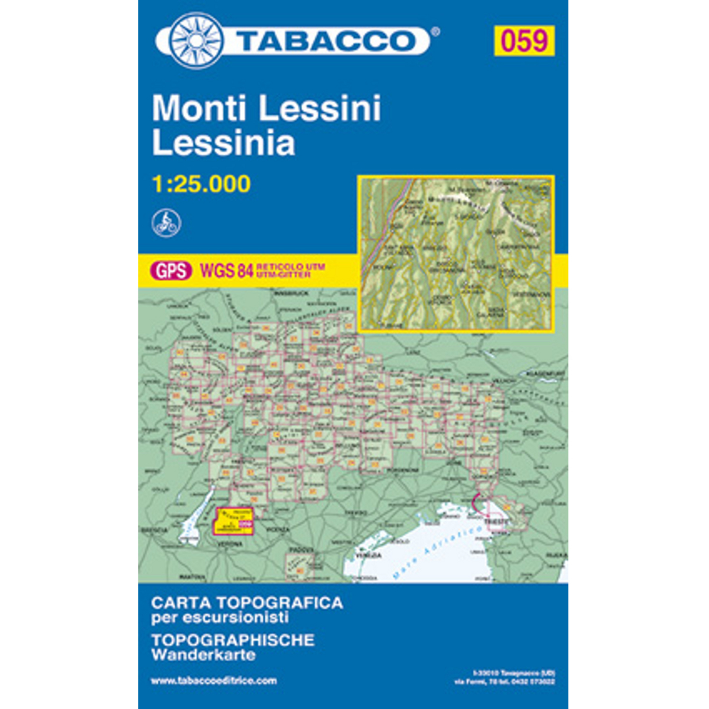Tabacco Monti Lessini - Lessina 059 Wanderkarte Topografische Karten