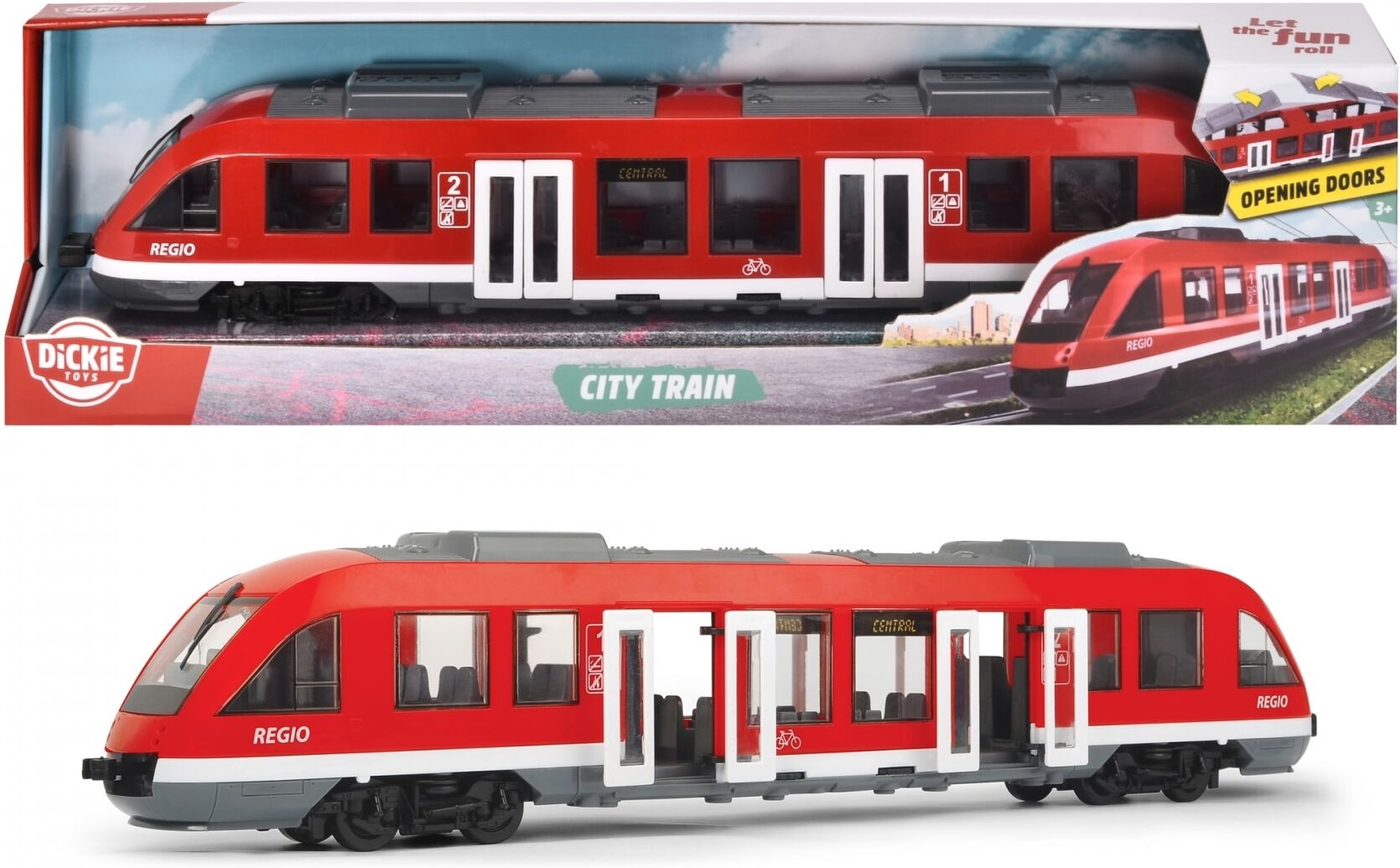 Spielzeug-Zug DICKIE TOYS "City Train", rot, Spielzeugfahrzeuge, Kinder, Kunststoff, Spielzeug-Zug