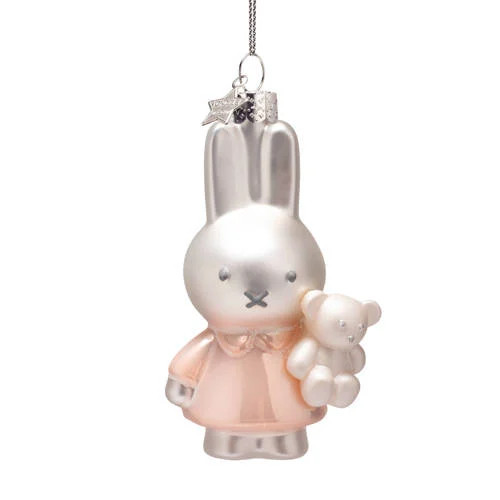 Vondels kerstornament Nijntje met beer roze