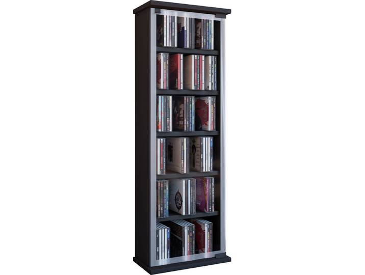 Houten CD DVD-standaard Plankkast Opbergstandaard Klassiek Glazen deur