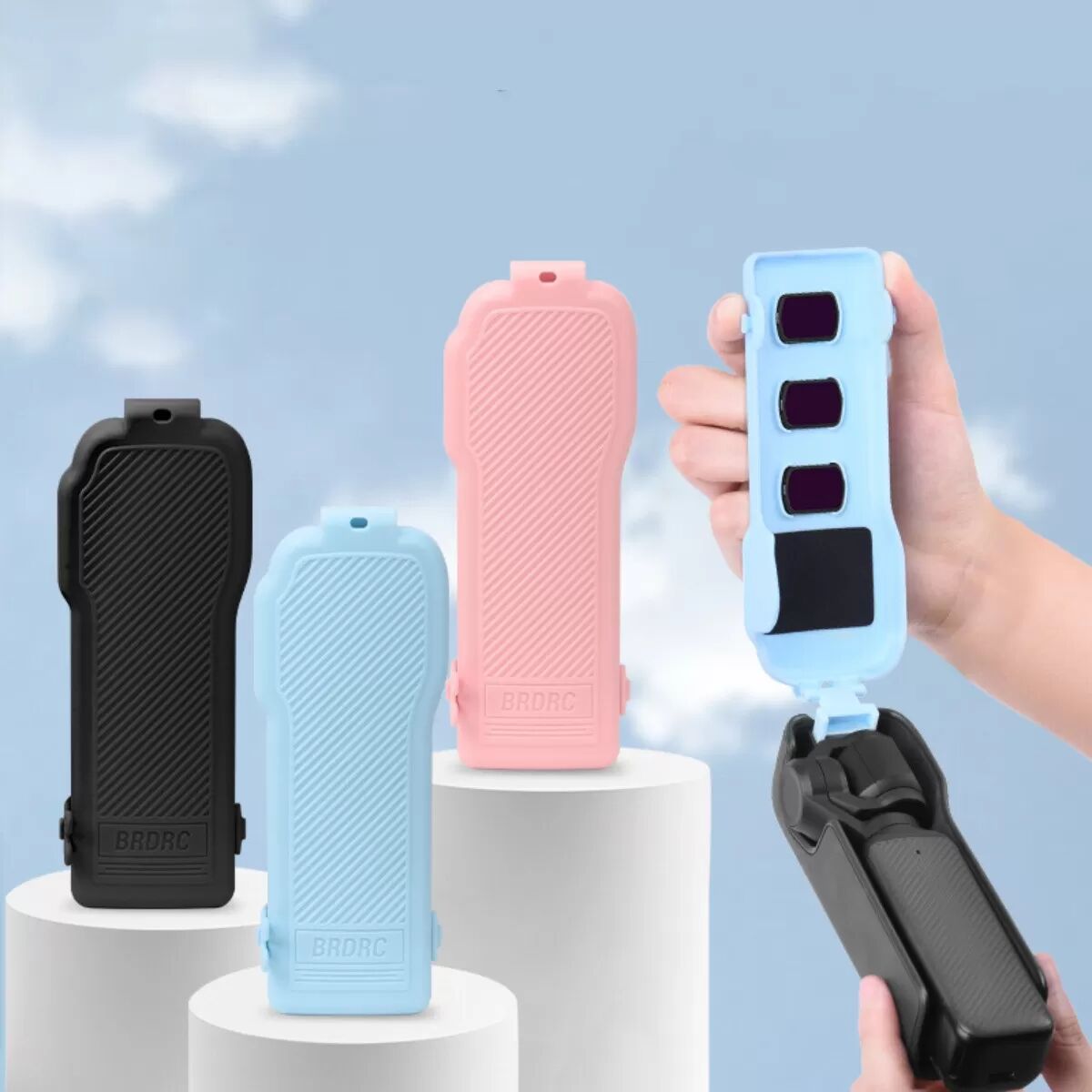 INF Housse de protection à rabat écran supérieur avec capuchon d'objectif et sangle, compatible avec DJI Pocket 3 Rose