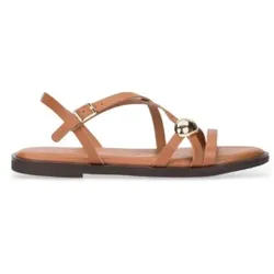Wonders für Damen. AB-1823_941_2725 Ledersandalen Musa 23 Braun (40), Wohnung, Schnalle, Lässig