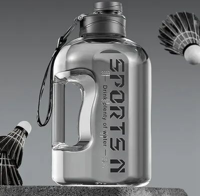 Perfect Picks Market Large Capacity Water Bottle Sports Gym Kettle For Travel & Camping Portable BPA Free Plastic Space Cup grey 1.7l