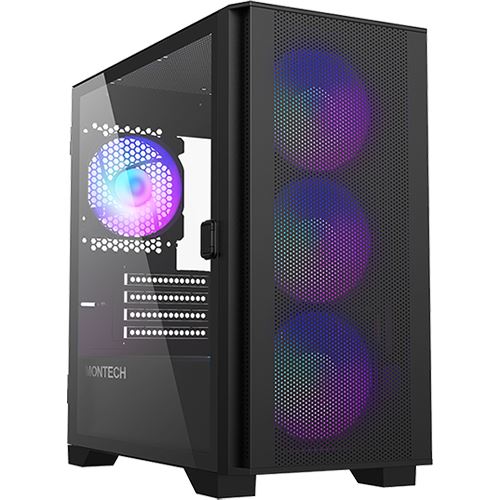 Montech AIR 100 ARGB, Micro-ATX, Tempered Glass - schwarz