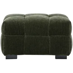 Design-Hocker in kaki-grünem Samteffekt-Stoff CORTO