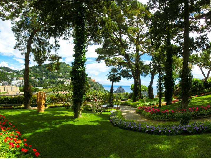 Fototapete PAPERMOON Capri Island Garden , bunt, B:2,5m L:1,86m, Vlies, Tapeten, Fototapete