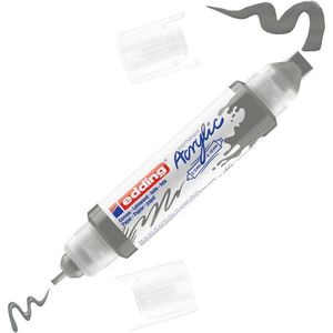 Edding Acrylstifte 5400 Acrylic 3D Double Liner, anthrazit matt, Doppelspitze, wasserfest