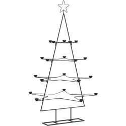 vidaXL Metall-Weihnachtsbaum für Dekorationen Schwarz 140 cm