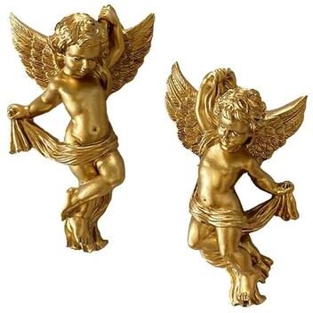 Inspire Essentials Cute Cherub Angel Wall Decor Set For Home Room Styling one Pair