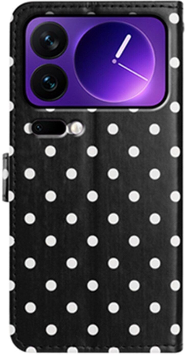 EIDERWOOD Xiaomi 17 Pro Kunstlæder Flip Mobil Cover m. Polka Design - Sort