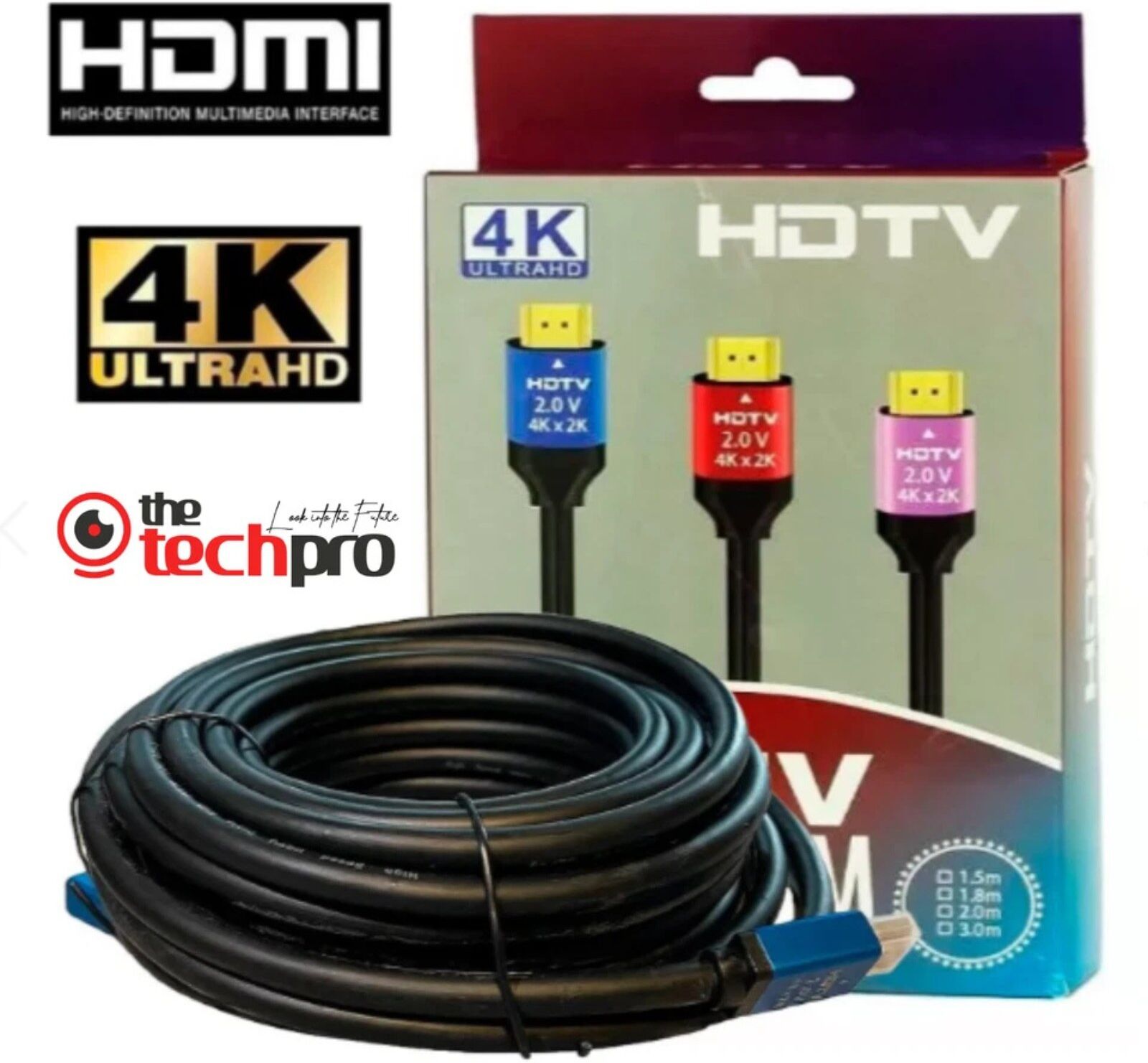 TECHPRO HDMI Cable 10M 4K Ultra HD High Speed Cable