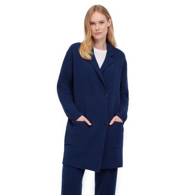 Cardigan FALKE "FALKE Cardigan", Damen, Gr. S, blau (midnight (6098)), Strickjacken