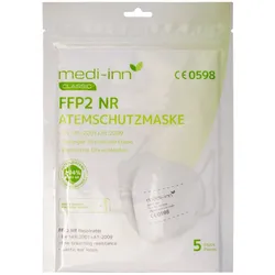 Medi-Inn Atemschutzmasken FFP2 weiß ohne Ventil 4-lagig 1 x 5 Stück