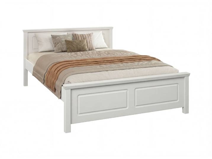 Lit double 160x200 avec tête de lit Blanc