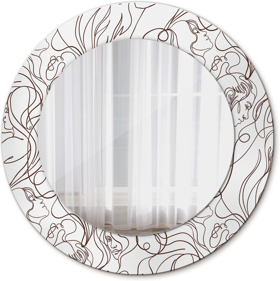 East Urban Home Huldar Glass Flat Mirror White Linear Art 50cm H x 50cm W