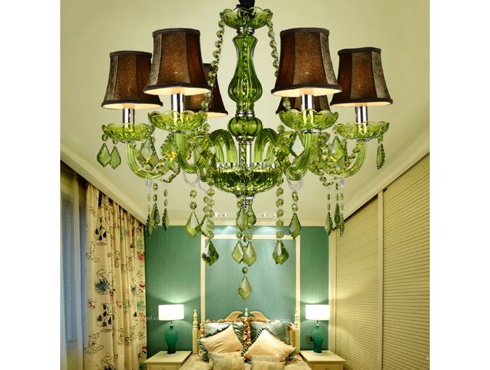 Lustre en cristal vert de luxe, salon de mariage, chambre à coucher, villa, hôtel, restaurant, 73Bar, lampes suspendues à bougie E14