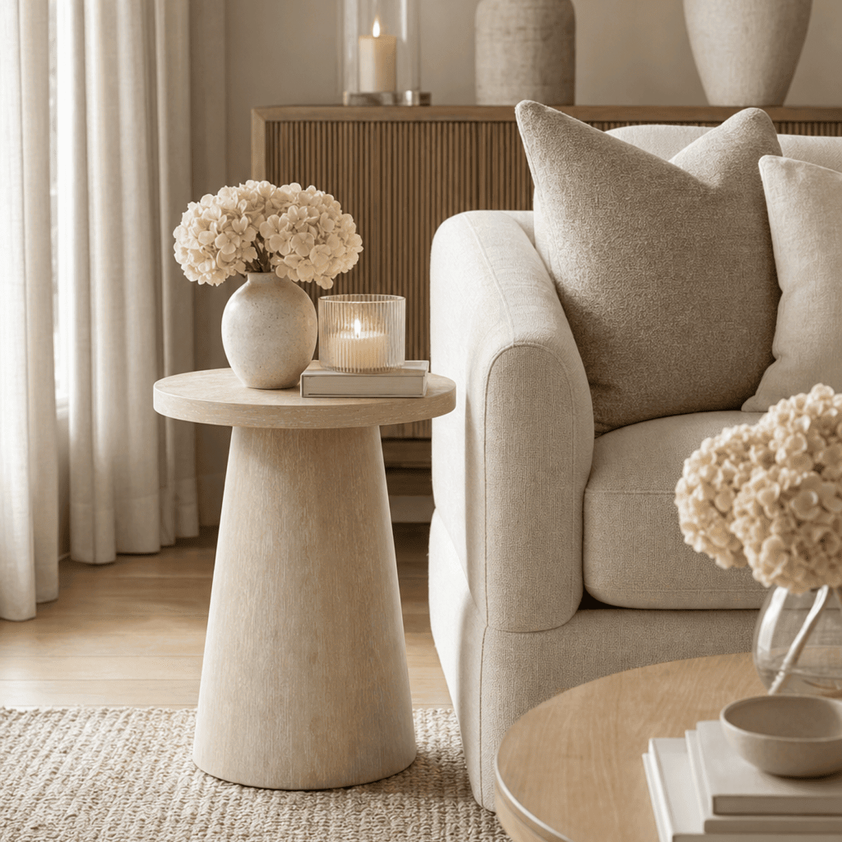 Paradigm Light Oak Round Side Table