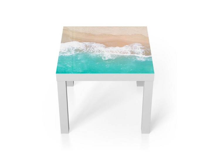 DEQORI Couchtisch 'Wellen brechen am Strand', Glas Beistelltisch Glastisch modern