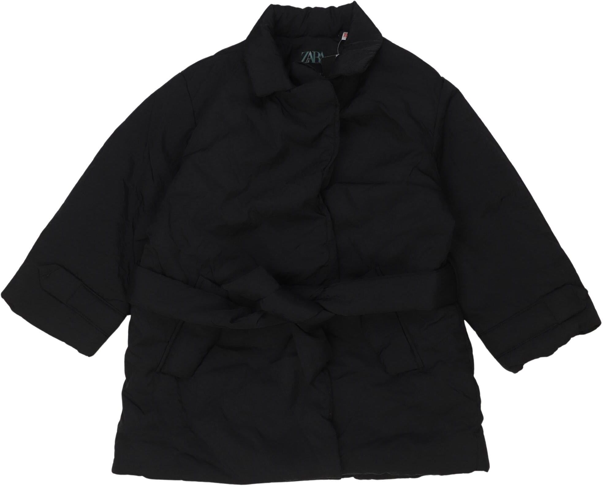 Zara Mädchen Jacke oder Mantel, Schwarz, Gr. EU 92, Synthetik - Second Hand