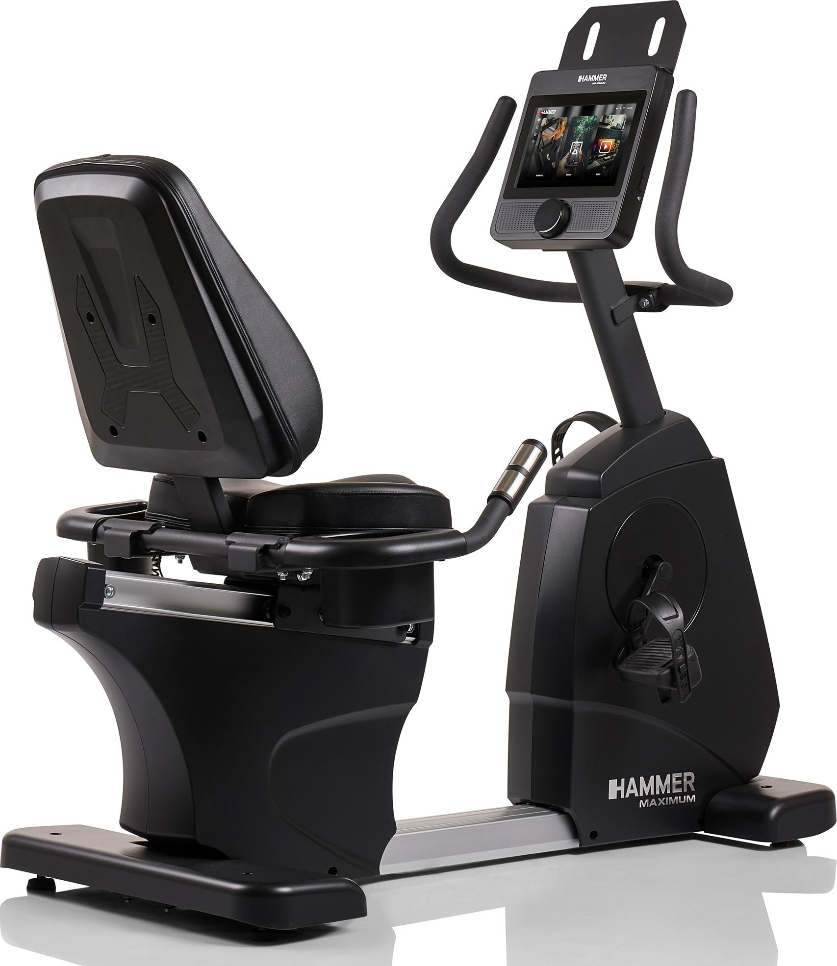 HAMMER Liegeergometer RB 8000 - Recumbent Bike elektrisch, TFT-Touchscreen, 17 Programme, 14 kg Schwungmasse, ergonomischer Sitz & Rückenlehne