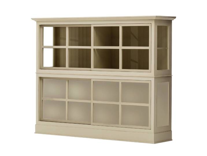 Highboard 191 x 152 x 49cm Weiß/Beige/Hellbeige