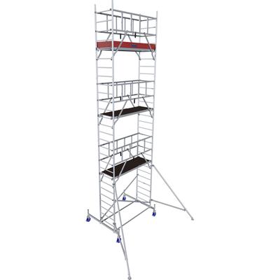 Fahrgerüst KRAUSE "ProTec", grau (aluminiumfarben), B:185cm H:745cm L:225cm, Aluminium, Gerüste, Arbeitshöhe: 8,3 Meter