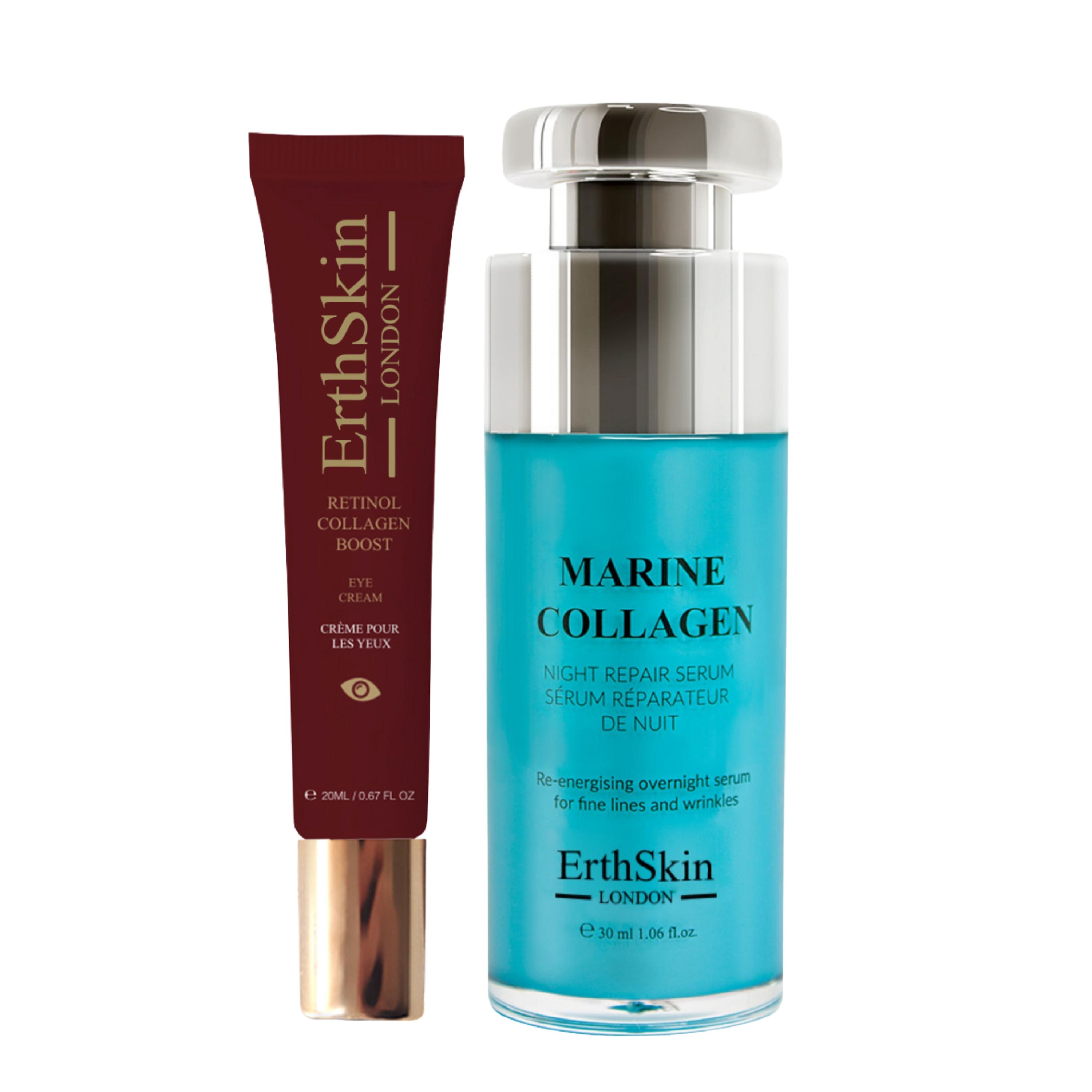 Marine Collagen Nacht Reparaturserum 30ml + Retinol Collagen Boost Augencreme 20ml