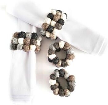 Global Crafts Felt Three Strand Napkin Rings, Set of 4