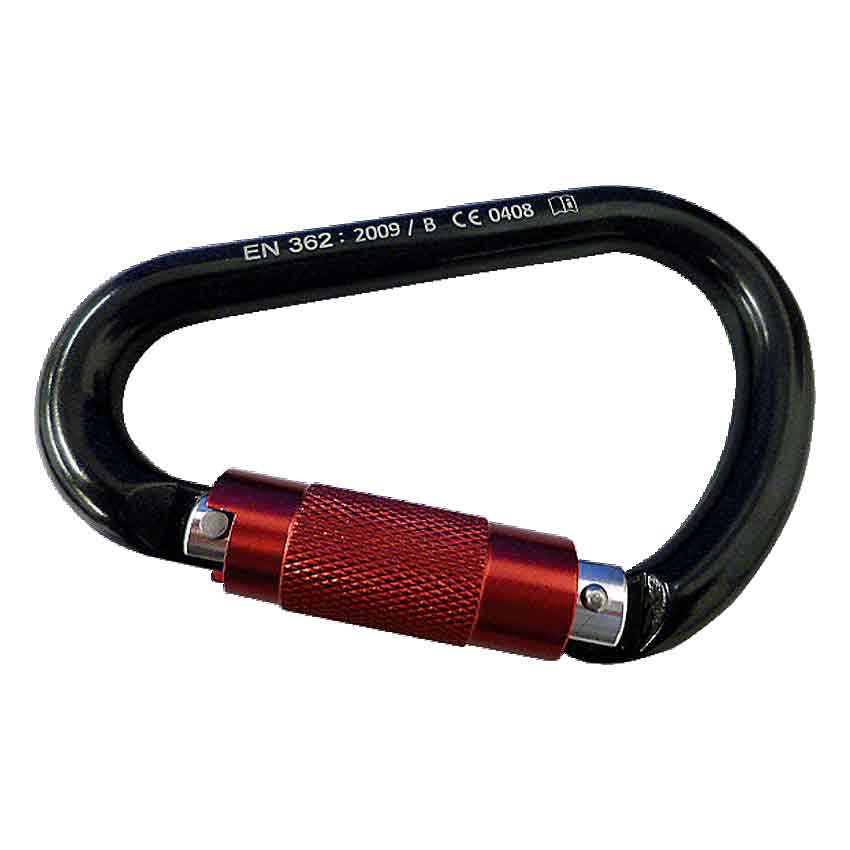 ABS Safety ABS PSA Absturzsicherung Karabinerhaken TwinLock 24mm Aluminium Bruchwerte geschlossen 22kN