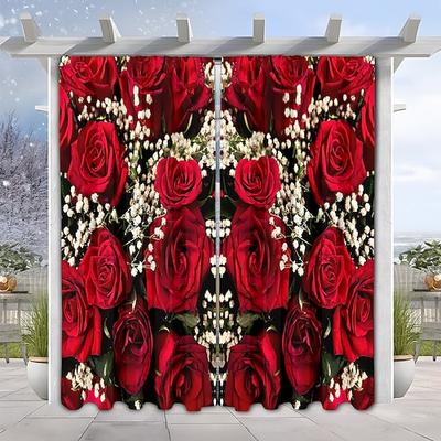 Transparenter Stoffvorhang zum Valentinstag, rot mit dekorativem Kugelmuster, elegante, weiche Fensterdekoration, romantische Wohnaccessoires für Schlaf- und Wohnzimmer