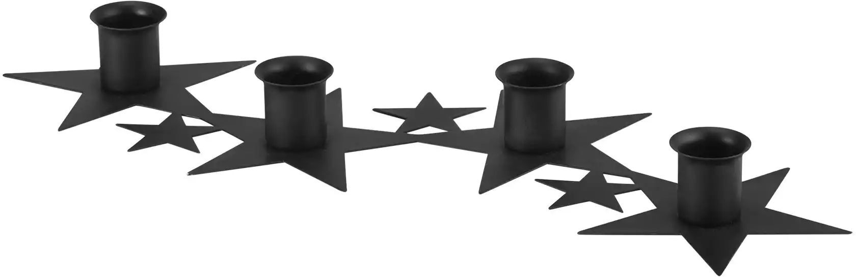 HOME STORY Adventskerzenhalter Sterne   ¦ schwarz ¦ Metall ¦ Maße (cm): B: 12 H: