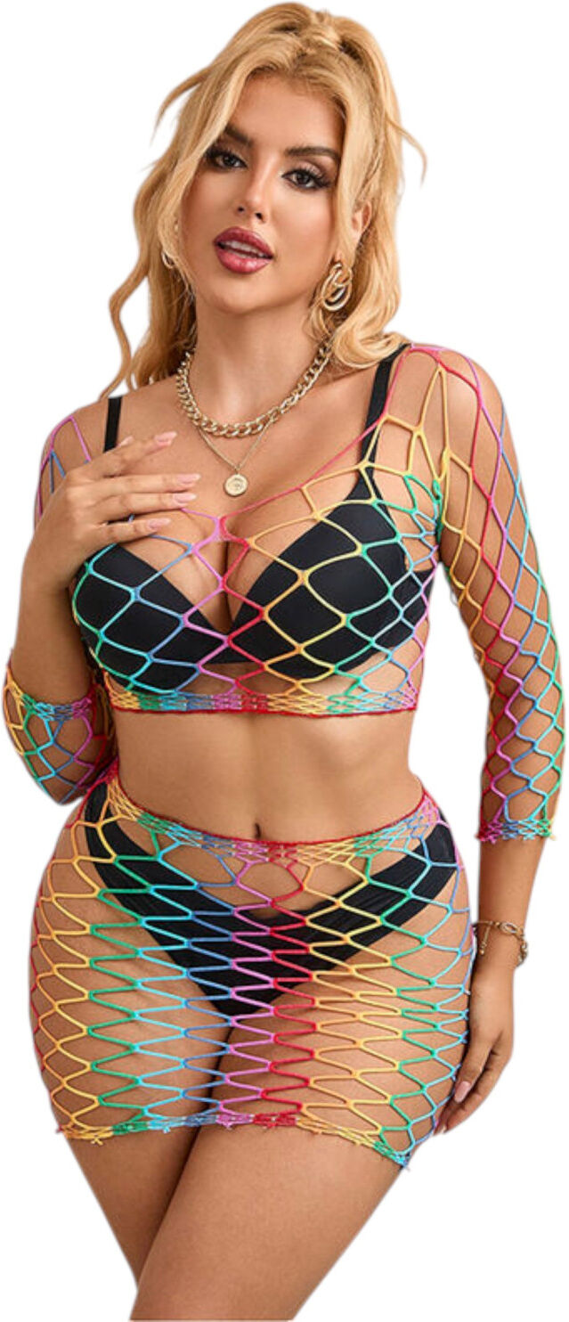 Subblime 952440 - rainbow fishnet set (S-L)