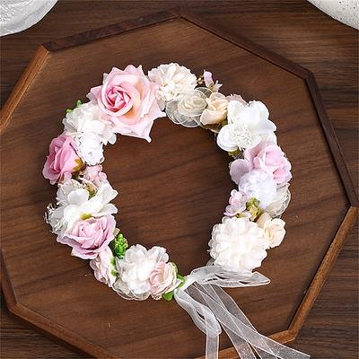 Brautkranz, Brautjungfern-Blumenstirnband, Haarreifen, Waldstil, Hochzeitskleid-Accessoires, koreanische Strandfotografie-Haaraccessoires