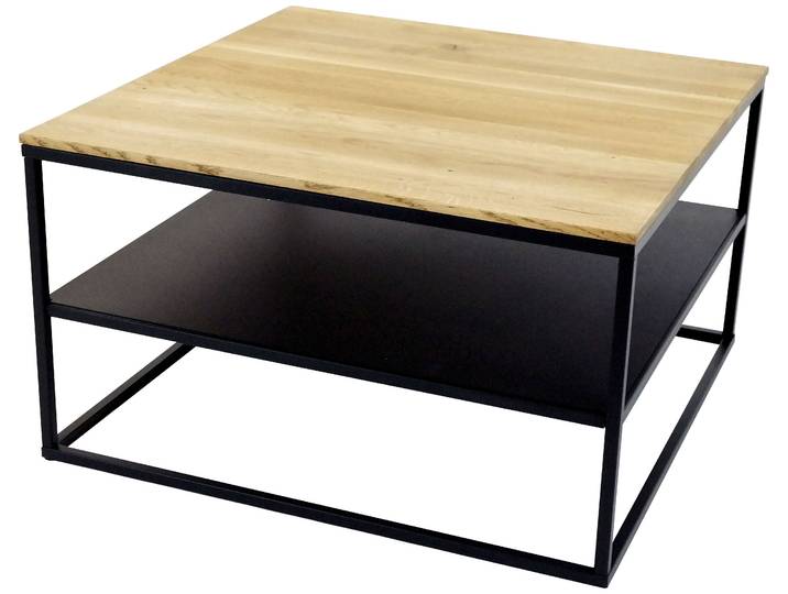 Couchtisch PAROLI Padua 2 , braun (wildeiche, schwarz, wildeiche), B:70cm H:40cm T:70cm, Tische, Couchtisch