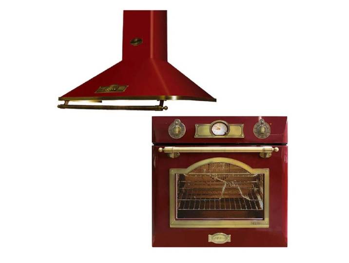 Kaiser Küchengeräte Backofen-Set Elektro Einbau Backofen Autark 60cm 67L+Dunstabzugshaube 60 cm Eh 6355 RotEm+A 6315 RotEm, Elektro Einbau Backofen Autark 60cm 67L+Dunstabzugshaube 60 cm