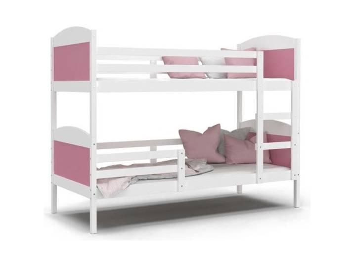 Lit Superposé Mati 90x190 Blanc - rose