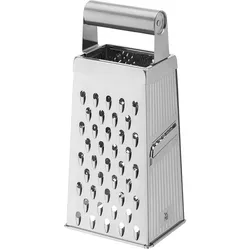 WMF Vierkantreibe 8 x 24cm mit 4 Reibeflächen Gemüsehobel Cromargan Edelstahl, Küchenreibe, Silber