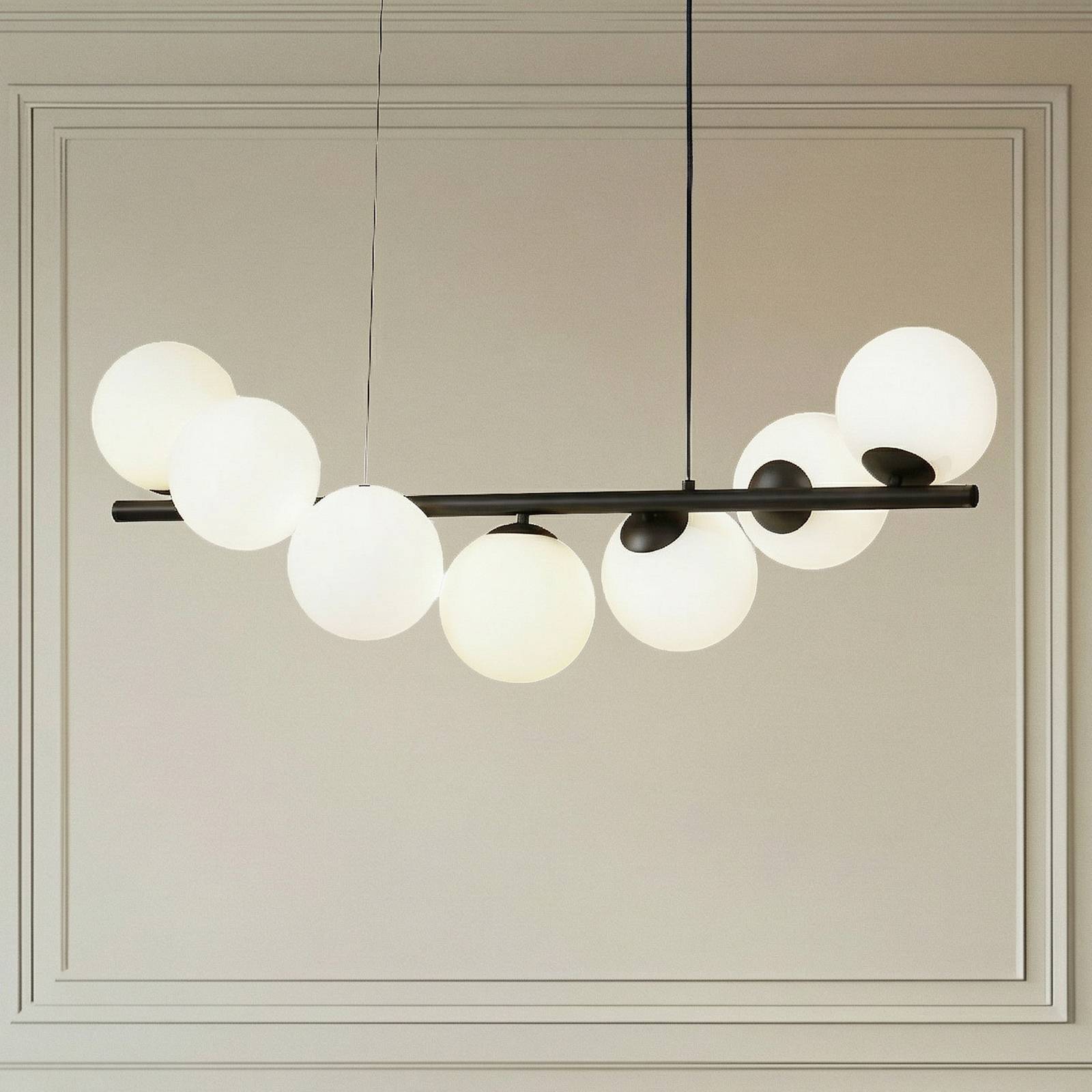 Glas Hängelampe Isandro Lucande, dimmbar, schwarz, für Wohn- / Esszimmer, Glas, Design, Pendelleuchte