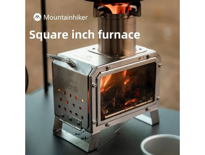 MOUNTAINHIKER poêle à bois Portable poêle à bois de chauffage carré en acier inoxydable chauffage de feu extérieur poêle pique-nique randonnée Camping