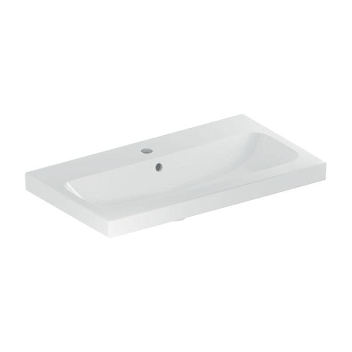 Geberit iCon light Waschtisch 501842001 75x42cm, Hahnloch mittig, mit Überlauf, weiß
